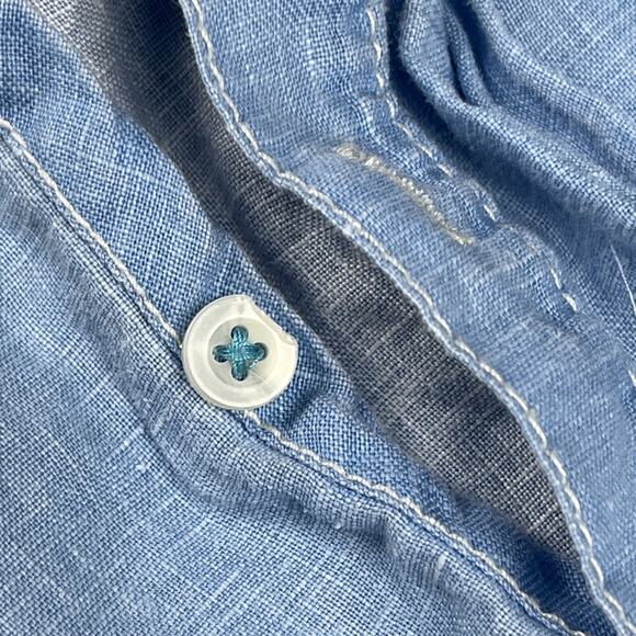 Tommy Bahama Shirt Mens 2XLT Blue 100% Linen Casual Beach Relax Resort Preppy - Picture 4 of 15